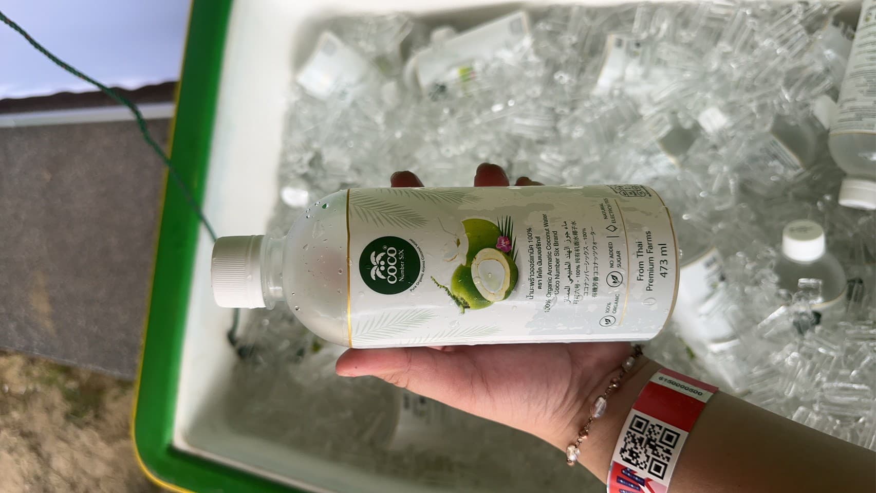 Coco Number Six bottle served chilled from an ice chest